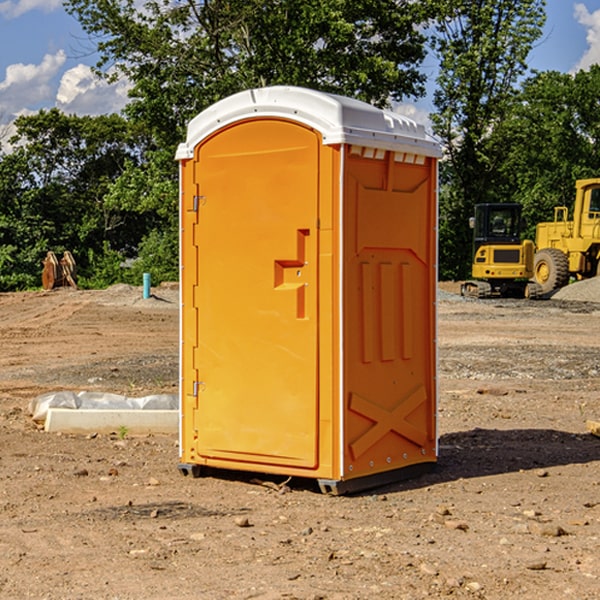 how often are the portable restrooms cleaned and serviced during a rental period in Livingston